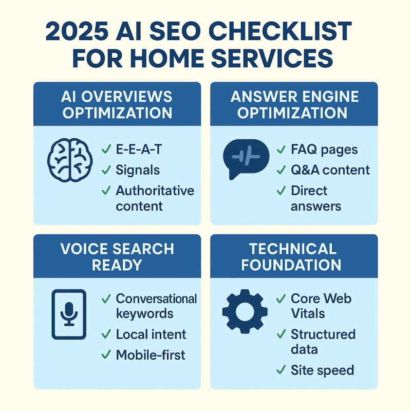 2025 AI SEO Checklist For Home Services