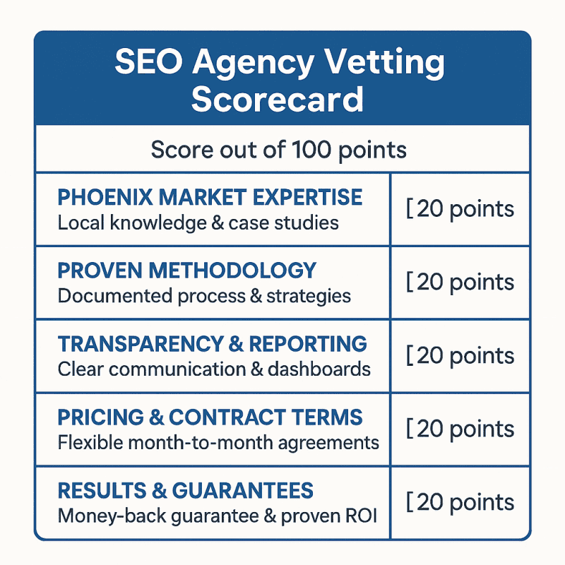 SEO Agency Vetting Scorecard