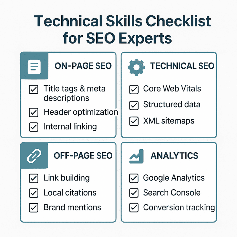 Technical Skills Checklist for SEO Experts