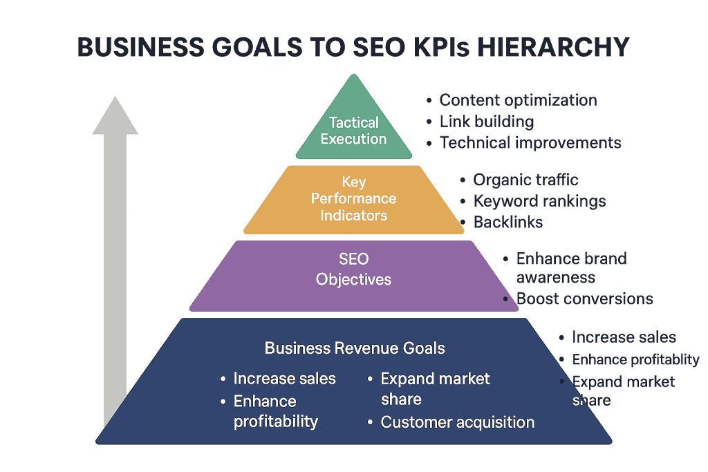 Business Goals to SEO KPIs Hierarchy