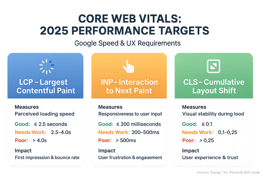 Core Web Vitals: 2025 Performance Targets