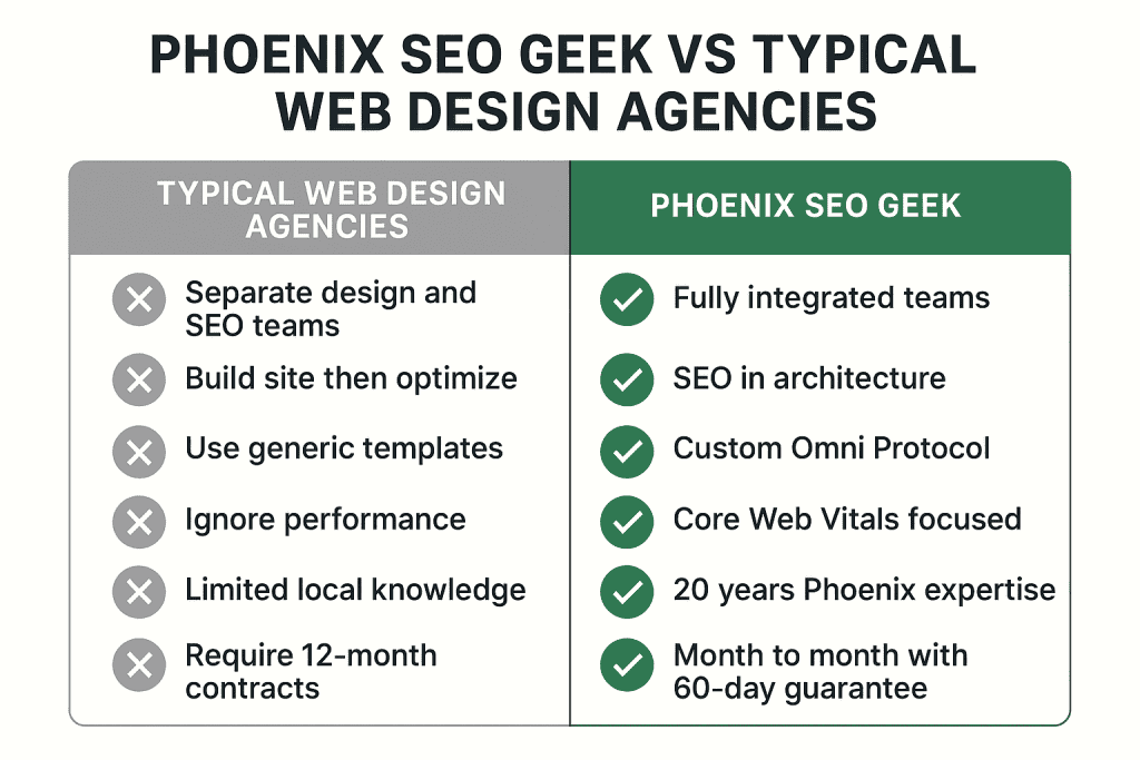 Phoenix SEO Geek vs Typical Web Design Agencies